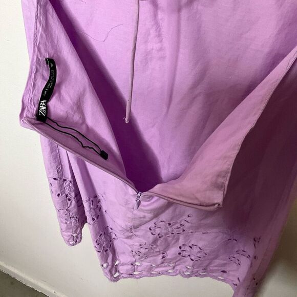 Zara Cotton Embroidered Eyelet Mini Dress - Picture 10 of 12
